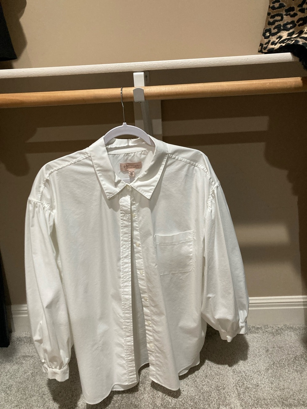 Philosophy White Casual Button-Down Shirt